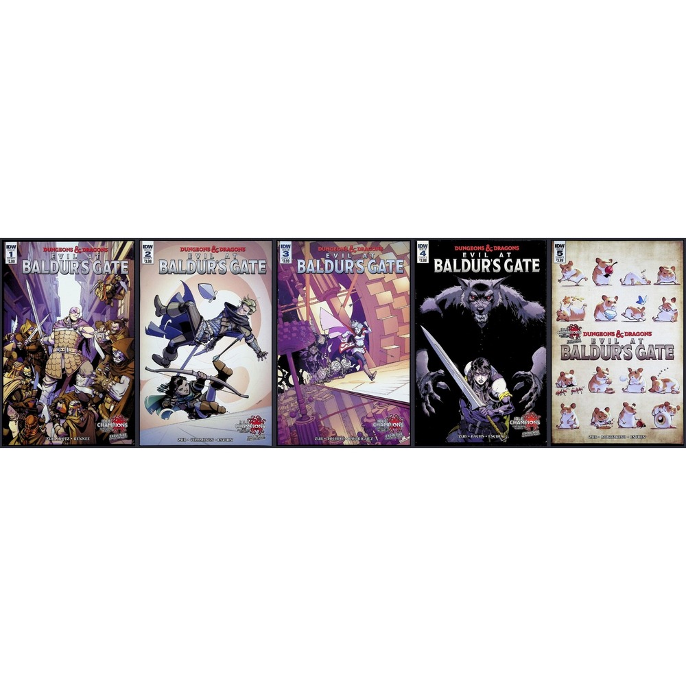 Dungeons & Dragons Evil at Baldur's Gate 5X Comic Lot #1 2 3 4 5 IDW